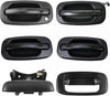 Door Tailgate Handle Textured Black Front Rear Kit Set of 6 Compatible with GM Truck