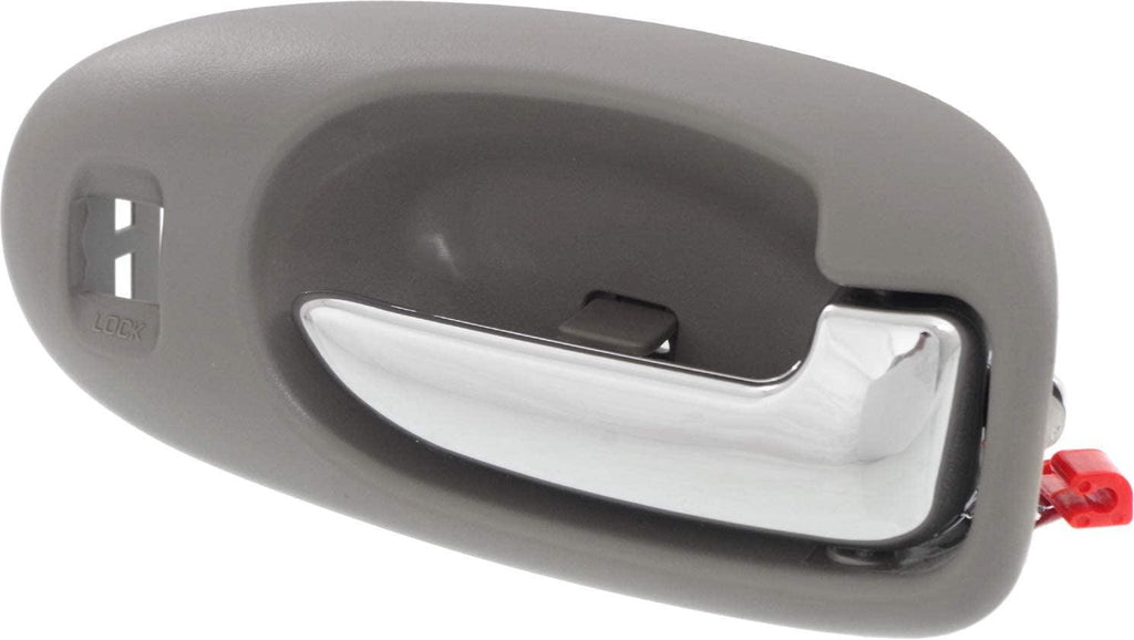 Interior Door Handle Set Compatible with 2001-2006 Chrysler Sebring, Fits 2001-2006 Dodge Stratus Front, Driver and Passenger Side Light Gray Bezel with Chrome Lever Sedan