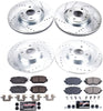 K7359 Front and Rear Z23 Carbon Fiber Brake Pads with Drilled & Slotted Brake Rotors Kit