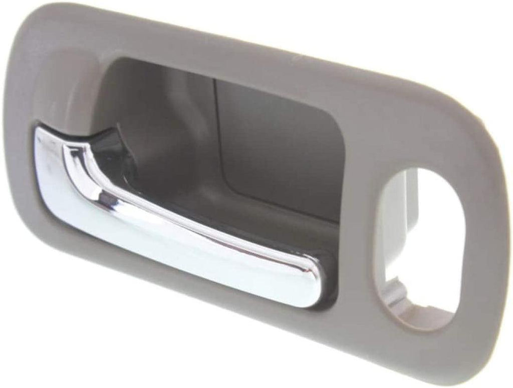 for Honda Civic Interior Door Handle Front, Driver Side Brown Bezel with Chrome Lever (2001-2005) | with Door Lock Hole| Trim:All Submodels