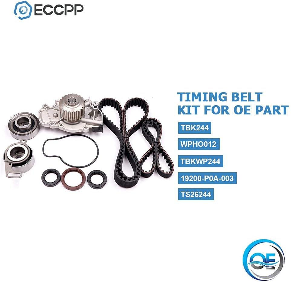 Timing Belt Water Pump Kit  TBK244 for Honda Accord Odyssey for Acura CL Isuzu Oasis 2.2L 2.3L L4 SOHC 16 Valves Engine F22B1 F23A1 F23A4 F23A5 F23A7 (Timing Belt Kit with Water Pump)