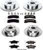 K2150 Front and Rear Z23 Carbon Fiber Brake Pads with Drilled & Slotted Brake Rotors Kit