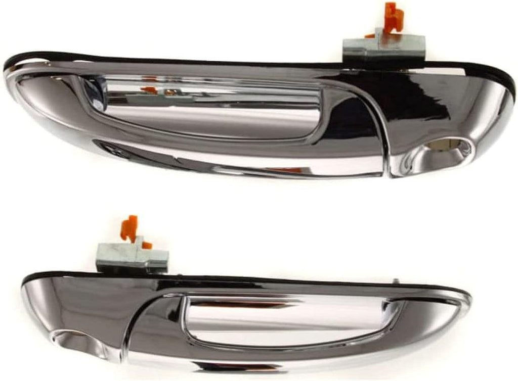 Compatible with Dodge Ram 1500 Exterior Door Handle 2002-2009 Driver and Passenger Side | Pair | Front, Chrome | with Key Hole | Trim: All Submodels