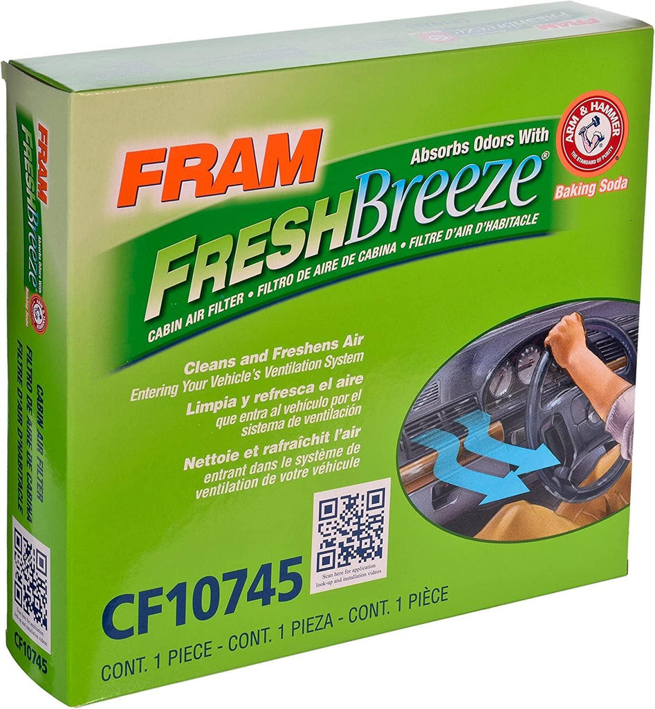 Fresh Breeze Cabin Air Filter Replacement for Car Passenger Compartment W/ Arm and Hammer Baking Soda, Easy Install, CF10745 for Subaru Vehicles