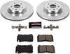 K7777 Front Z23 Carbon Fiber Brake Pads with Drilled & Slotted Brake Rotors Kit