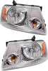 Headlight Set Compatible with 2006-2008 Lincoln Mark LT 2004-2008 Ford F-150 Left Driver and Right Passenger Side Halogen with Bulb(S) CAPA Certified