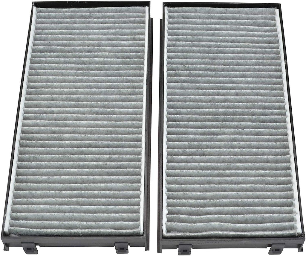 Carbon Style Interior Blower Cabin Air Filter Pair Set Compatible with BMW X5 08-11 BMW X6