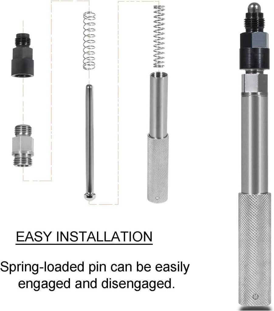 J-42083 Automatic Timing Pin+9U-7227 Injector Height Adjustment Gauge Tool+Engine Barring Socket for Caterpillar CAT 3406E C-15 C-16 (3 Tools)