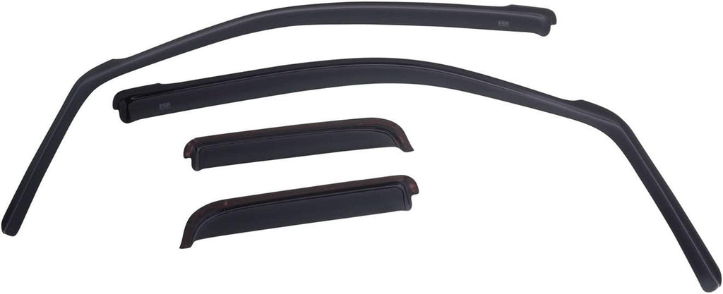 EGR  In-Channel Window Visors Front and Rear Set, Matte Black Finish, Compatible with Select Dodge Models