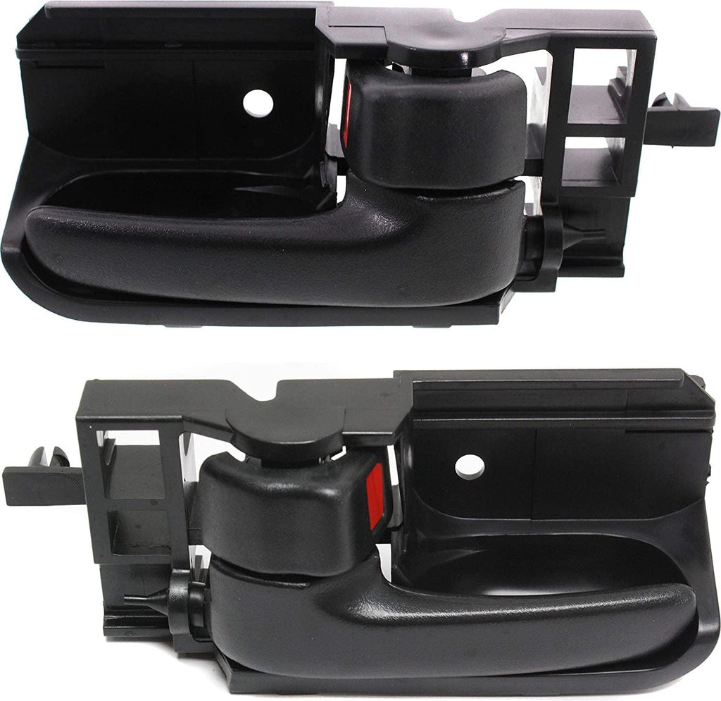 Interior Door Handle Set Compatible with 2003-2008 Toyota Corolla, Fits 2005-2015 Toyota Tacoma, Fits 2003-2008 Pontiac Vibe Black Front or Rear, Driver and Passenger Side