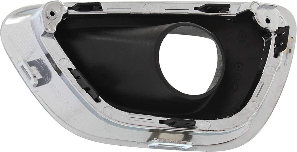 Fog Light Trim Compatible with 2014-2016 Jeep Grand Cherokee Black and Chrome Front, Passenger Side