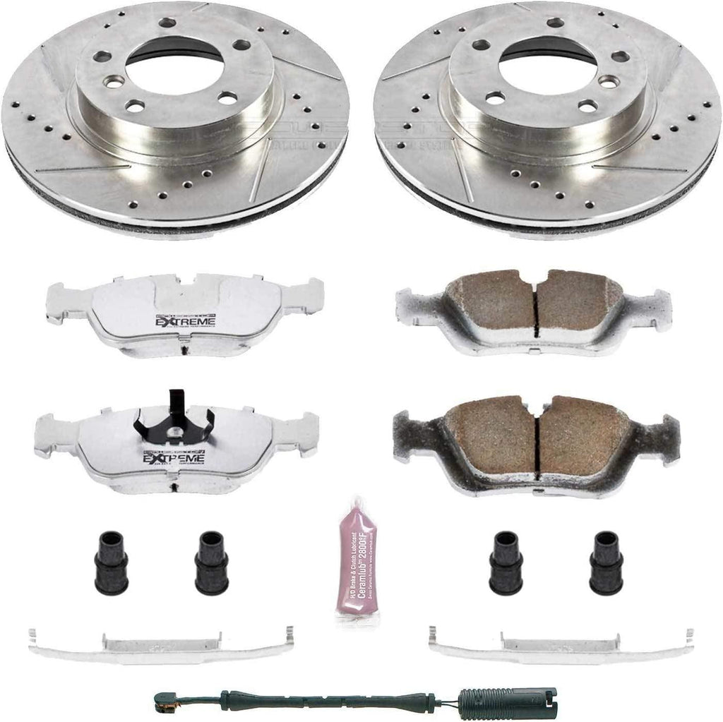 K496-26 Front Z26 Carbon Fiber Brake Pads with Drilled & Slotted Brake Rotors Kit