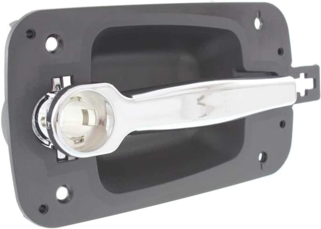 for International 4300 Exterior Door Handle Front, Passenger Side Black Bezel with Chrome Lever (2008-2012) | with Key Hole| Trim: Base