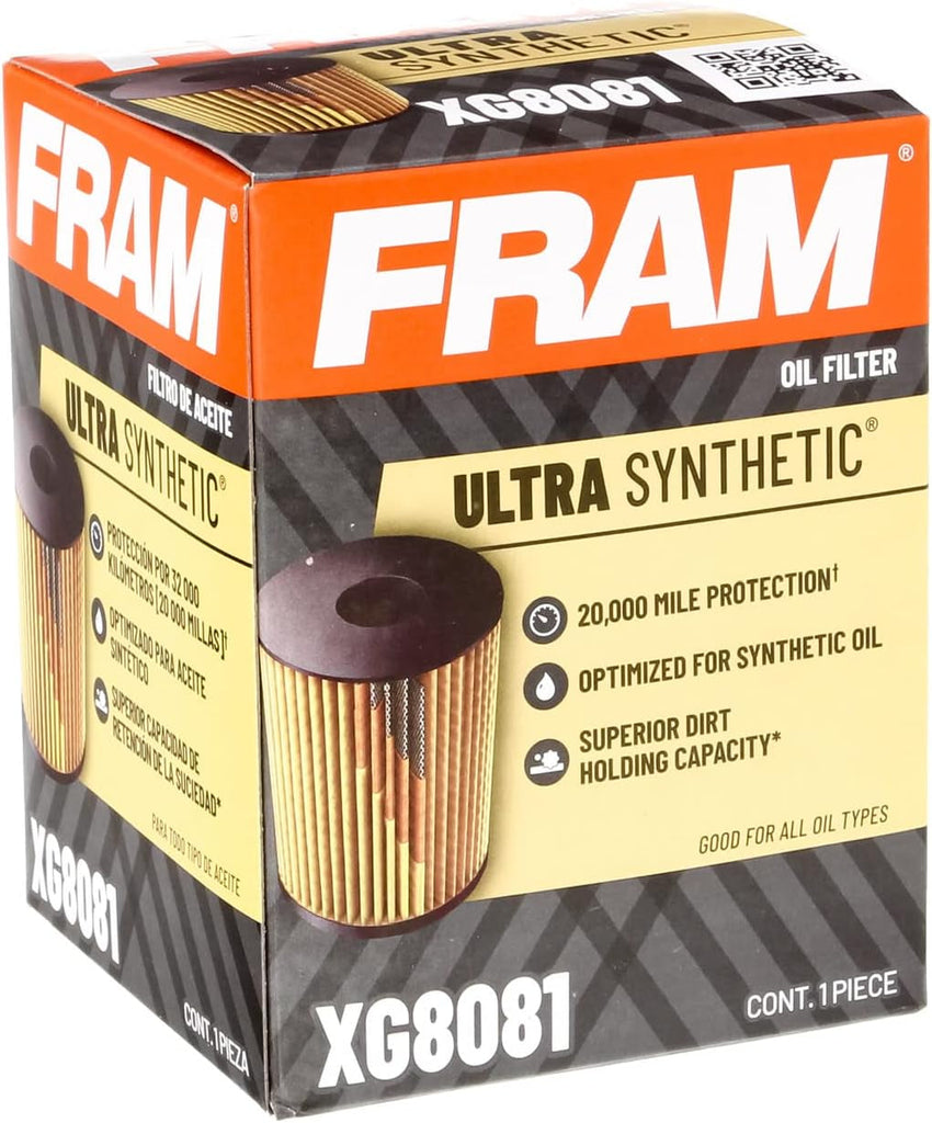 Ultra Synthetic Automotive Replacement Oil Filter, Designed for Synthetic Oil Changes Lasting up to 20K Miles, XG8081 with Suregrip (Pack of 1)