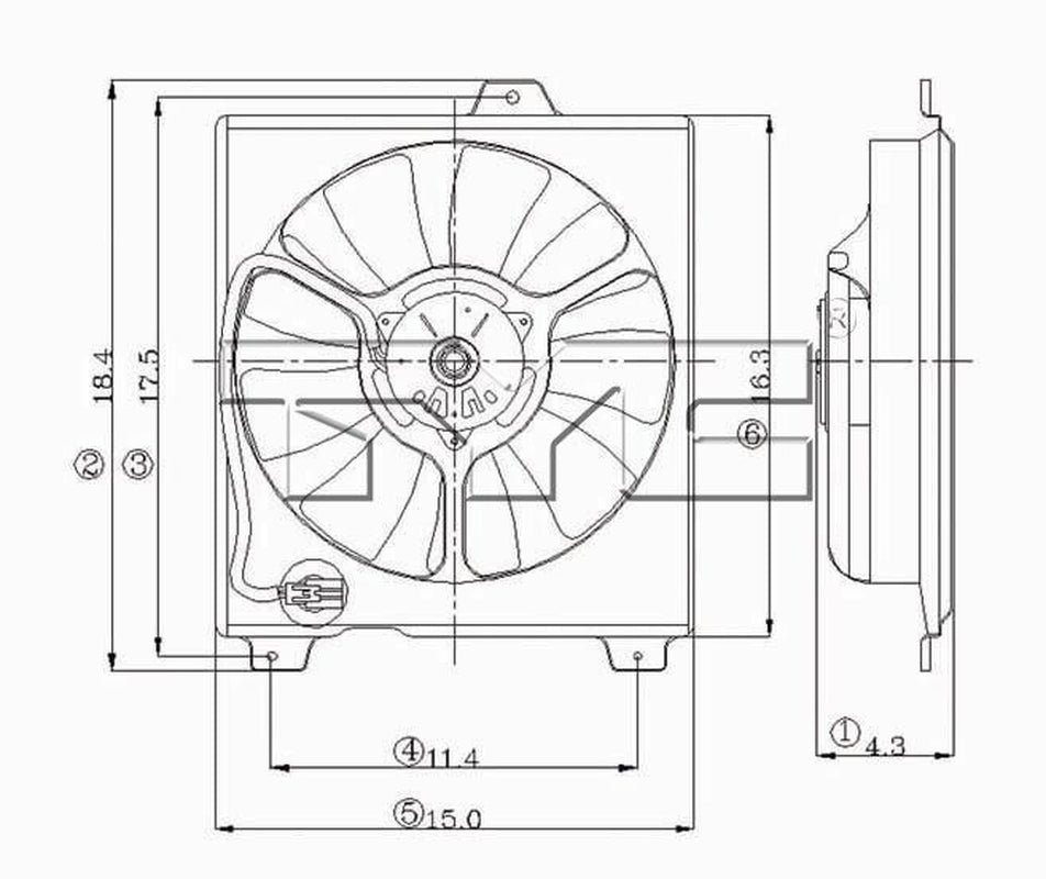 TYC A/C Condenser Fan Assembly for Solara, ES300, Camry 610870