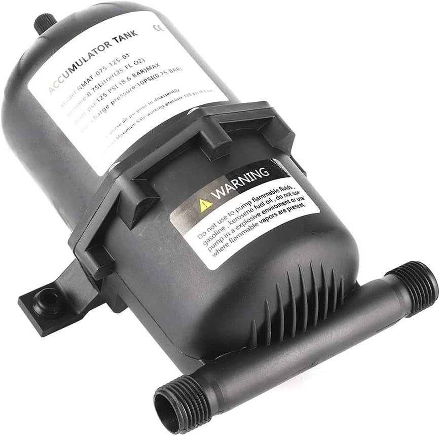 Accumulator, Accumulator Pressure Water Pump Control 0.75 L 125PSI Waterproof for Marine RV Boat