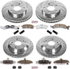 K1535-26 Front and Rear Z26 Carbon Fiber Brake Pads with Drilled & Slotted Brake Rotors Kit