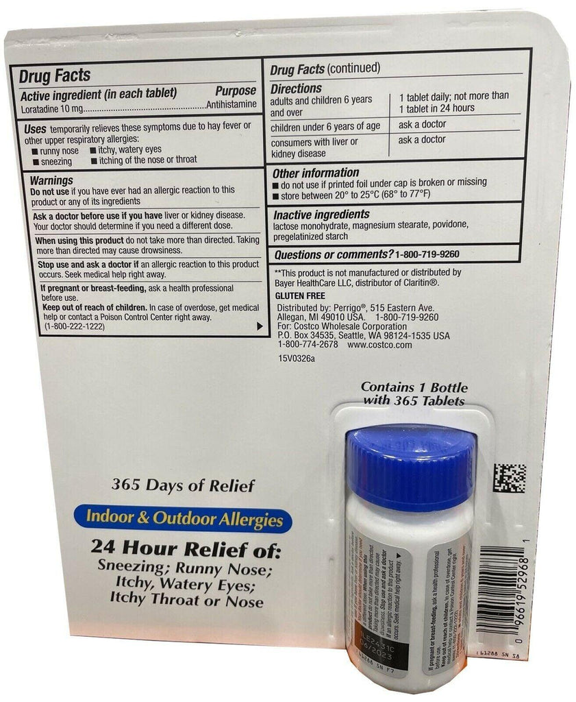 🔥 Kirkland Signature Allerclear 10Mg Tablets - 365 Count 🔥