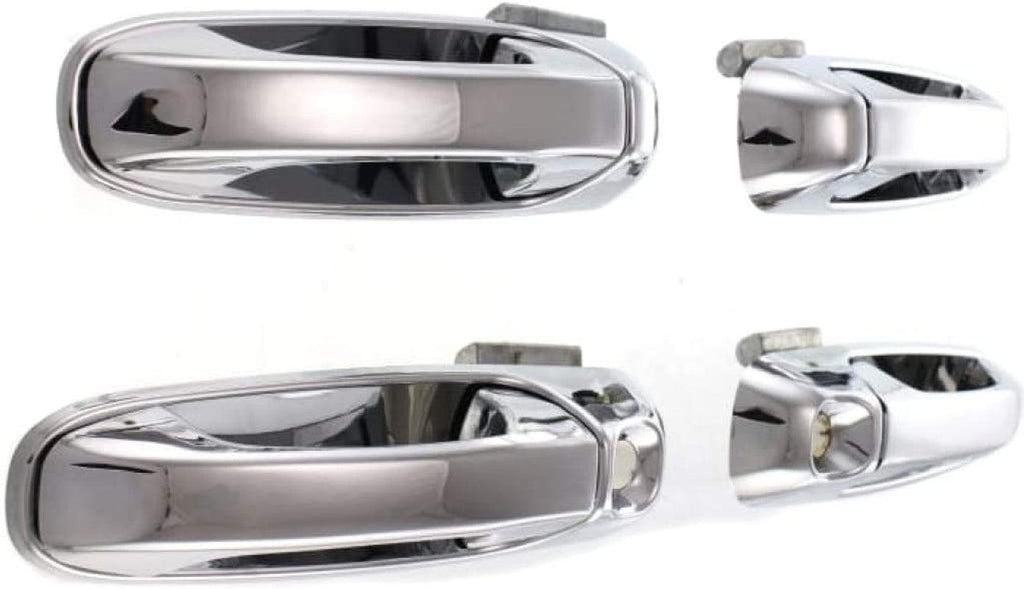 for Dodge Ram 1500 Exterior Door Handle Front and Rear, Driver and Passenger Side Chrome (2002-2009) | Front - with Key Hole; Rear -| Trim:All Submodels