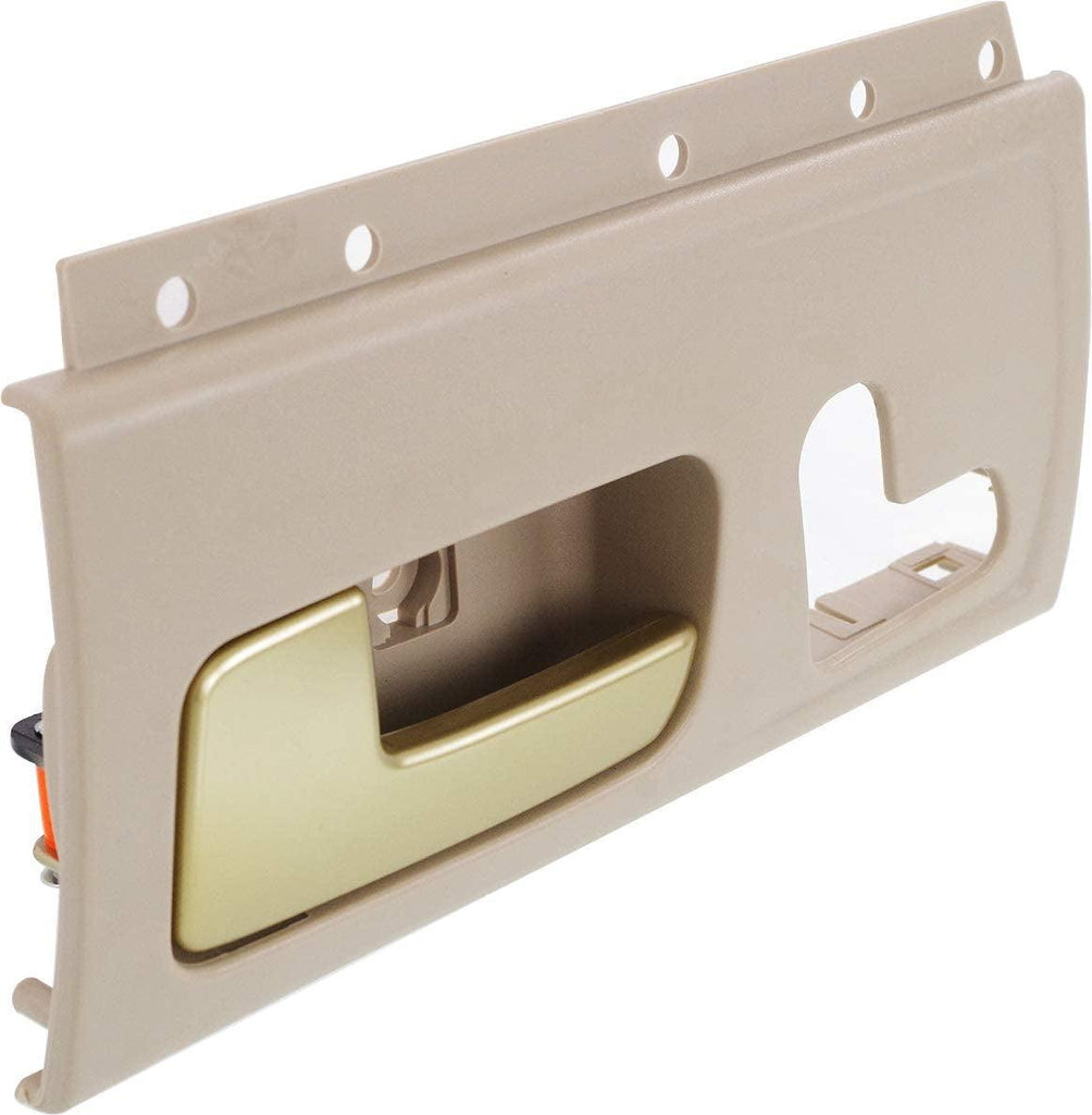 Interior Door Handle Compatible with 2003-2011 Lincoln Town Car Front, Driver Side Beige Bezel with Chrome/Gold Lever