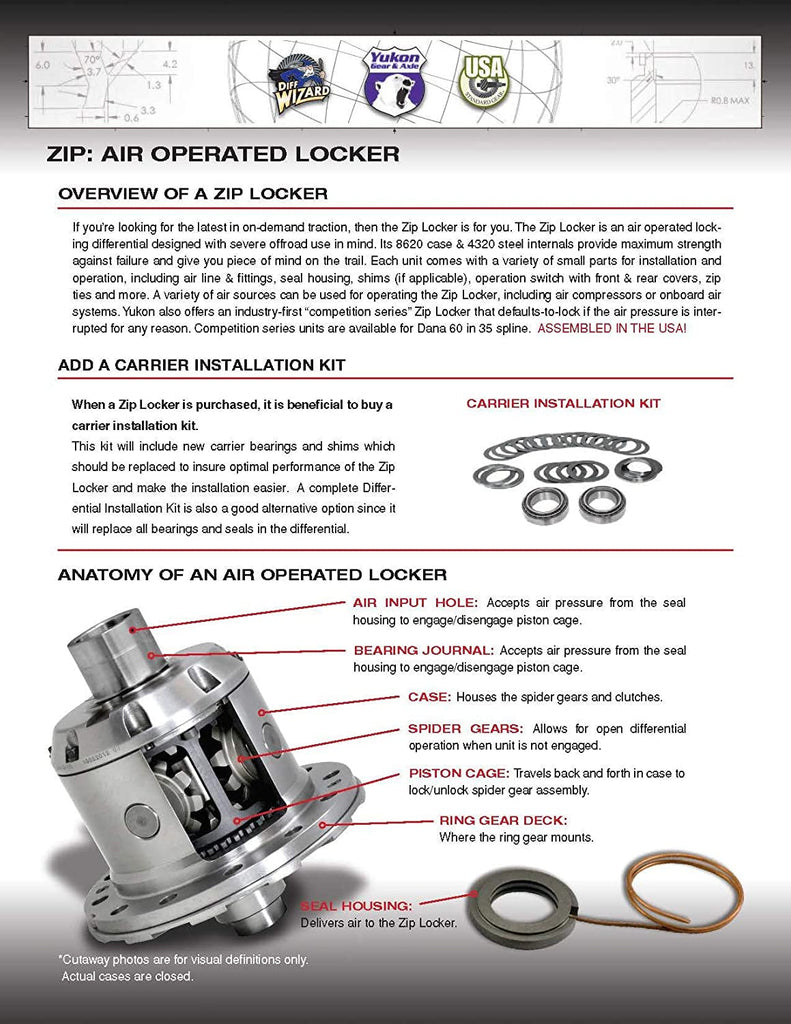 & Axle (YZLM35-4-27) Zip Locker for AMC Model 35 with 27 Spline Axles, 3.54 & Up