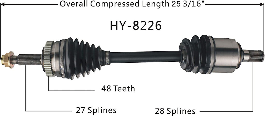 HY-8226 CV Axle, 1 Pack