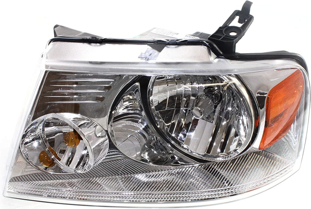 Headlight for FORD F-150 04-08 LH Assembly Halogen W/Chrome Trim New Body Style