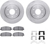 Dynamic Friction Company Front Brake Rotors with Heavy Duty Brake Pads Includes Hardware 6212-67001