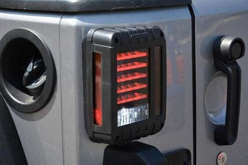 | TLJK-01 | LED Tail Lights for 2007-18 Wrangler JK | Direct Fit | Plug & Play | Dynamic Vehicle Appearance Upgrade | LED Upgrade | Horizontal Light Pattern