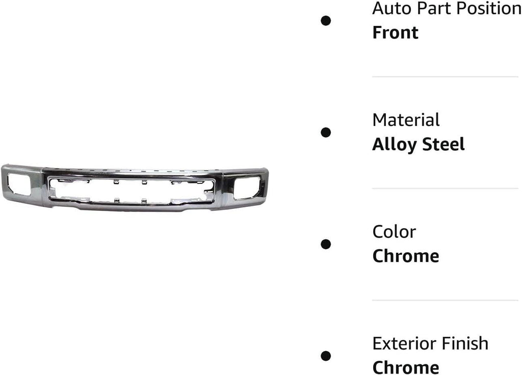 Front Bumper Compatible with 2015-2017 Ford F150 Face Bar Chrome