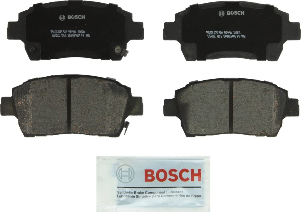 BOSCH BP990 Quietcast Premium Organic Disc Brake Pad Set - Compatible with Select Scion Iq, Xa, Xb; Toyota Echo, MR2 Spyder, Prius; FRONT