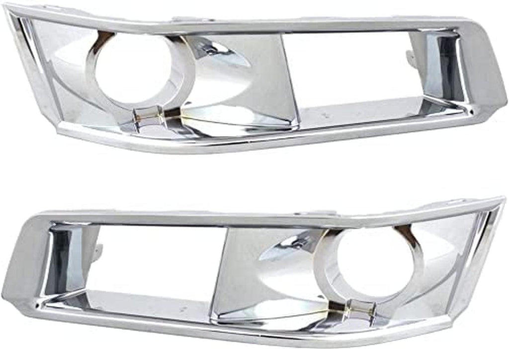 Fog Light Trim SET Compatible with 2008-2015 Cadillac CTS Chrome for Models with HID Headlights Front, Driver and Passenger Side