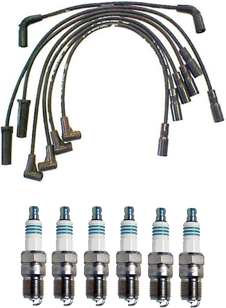 Denso Wire Set 7Mm & 6 Iridium Power Spark Plugs 0.044 Kit for Chevy GMC 4.3L V6 Naturally Aspirated