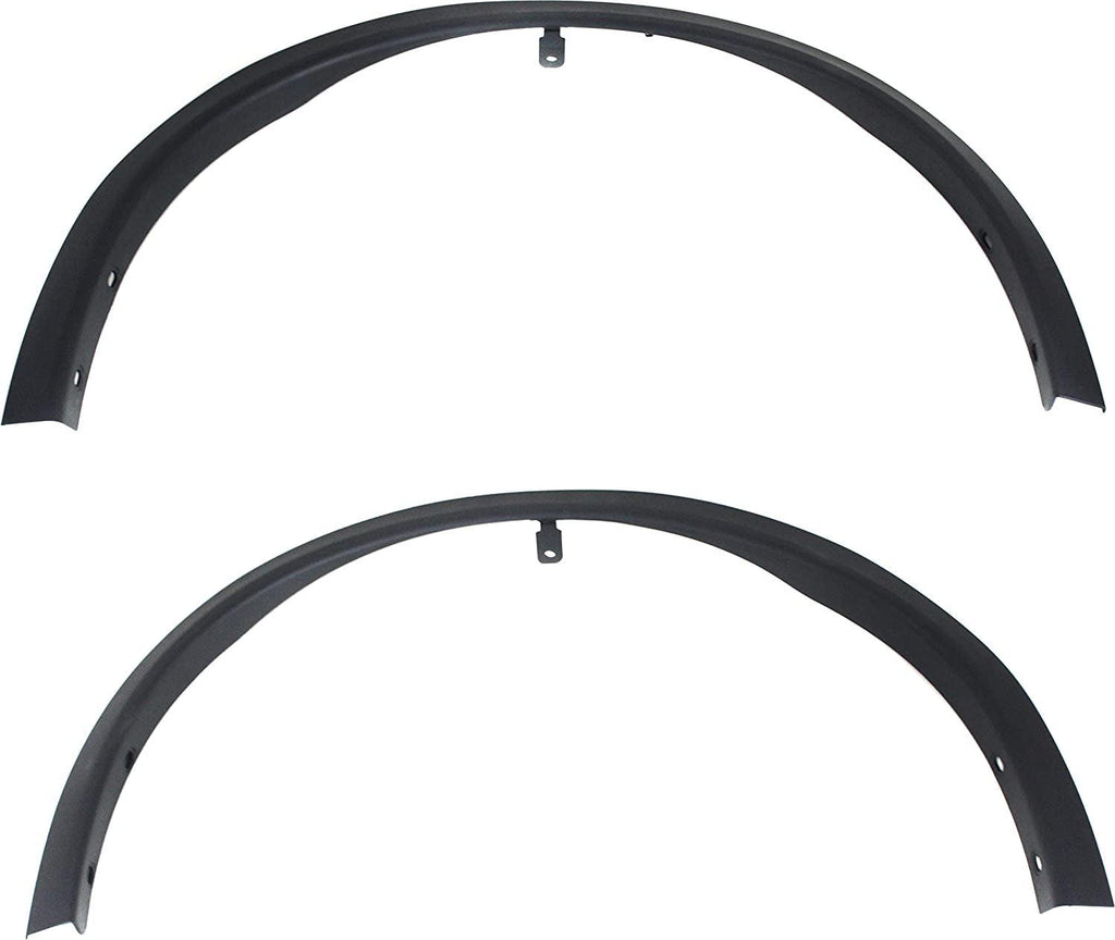 Front, Driver and Passenger Side Fender Trim Set of 2 Compatible with 2014-2019 Nissan Rogue, Textured Black