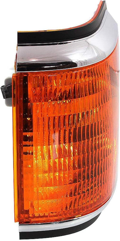 For Ford Bronco/F-150 1990 1991 Parking Light Driver Side | Corner of Fender | with Trim | Amber Lens | Replacement for FO2520108 | E9TZ13201E