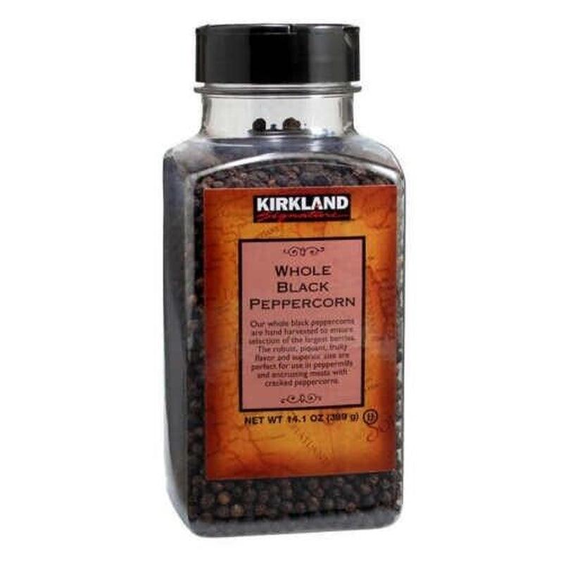 2 Jars Kirkland Signature Whole Black Pepper Peppercorn 14.1 OZ Each Jar