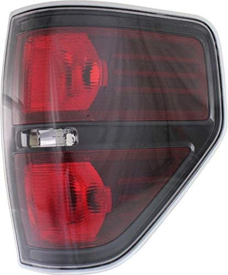 Tail Light Lens and Housing Compatible with 2010-2014 Ford F-150 Styleside Black Trim Passenger Side