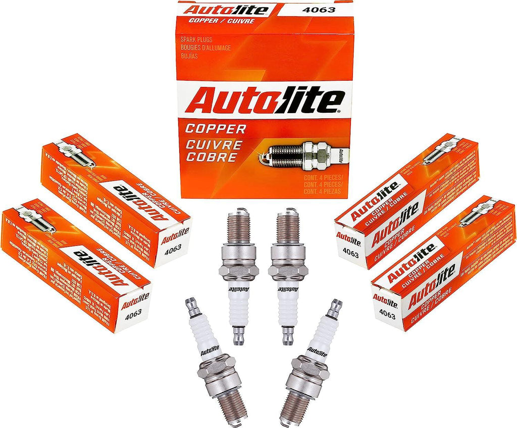 Autolite 4063 Copper Resistor Automotive Replacement Spark Plugs (4 Pack)