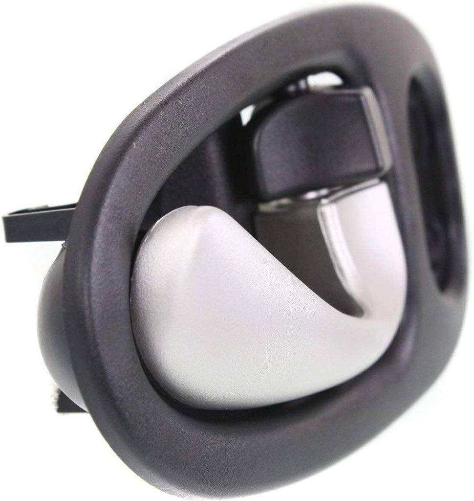 Interior Door Handle Set Compatible with 2002-2005 Saturn Vue Front, Driver and Passenger Side Black Bezel with Silver Lever