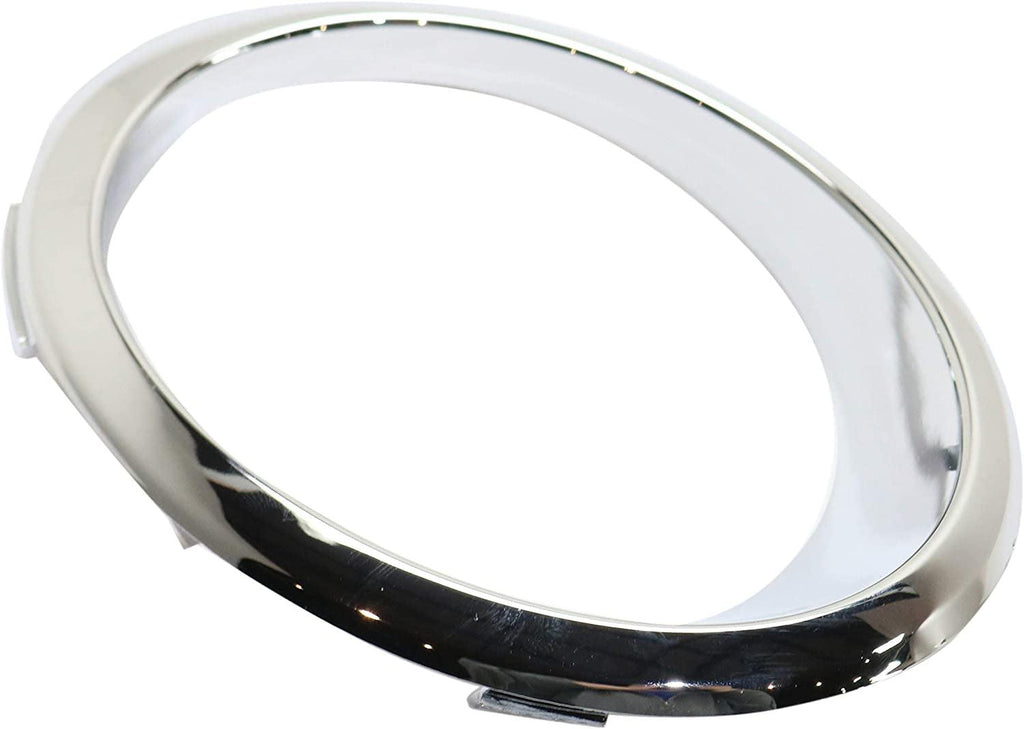 Front, Passenger Side Fog Light Trim Compatible with 2013-2016 Ford Fusion Chrome