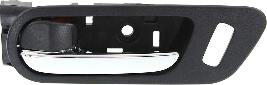 Interior Door Handle Set Compatible with 2009-2013 Mazda 6 Front, Driver and Passenger Side Black Bezel with Chrome Lever