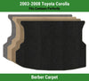 Lloyd Berber Trunk Carpet Mat for 2003-2008 Toyota Corolla