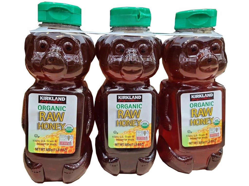 Kirkland Organic Raw Honey Bears, 24 Oz. (Pack of 3)