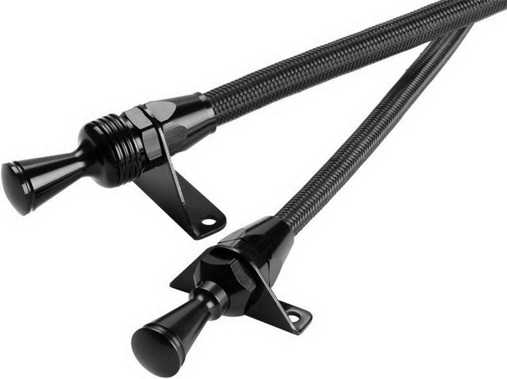 X1220077 Black Stainless Steel Housing Dipstick with Lock and Black Fittings for GM LS1 Engine