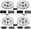 K7816 Front and Rear Z23 Carbon Fiber Brake Pads with Drilled & Slotted Brake Rotors Kit