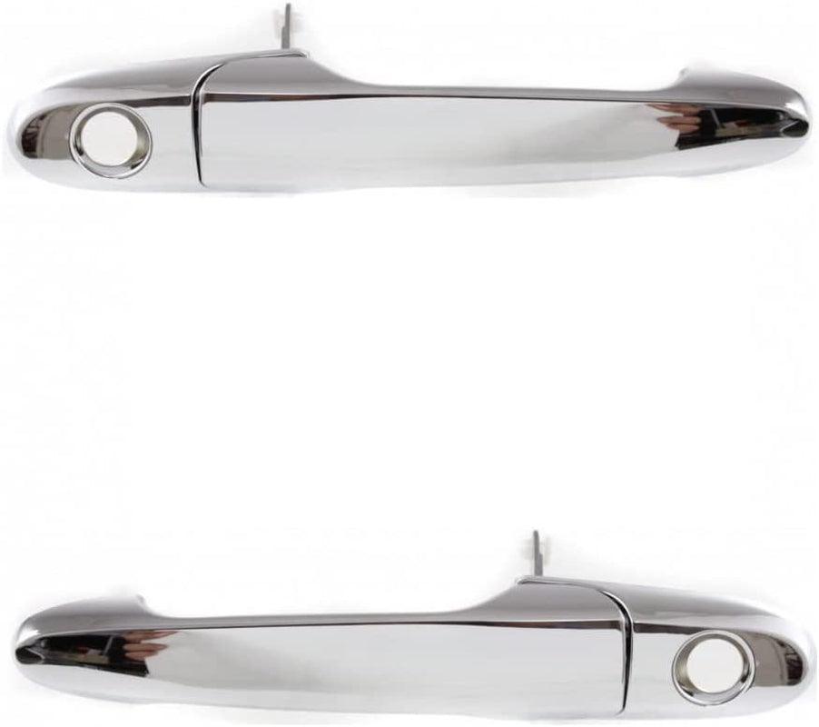 for Saturn Sky 2007 2008 2009 2010 Exterior Door Handle Driver and Passenger Side | Pair | Front | Outer | Chrome | Replacement for GM1310165, GM1311165 | 15773794, 15773793