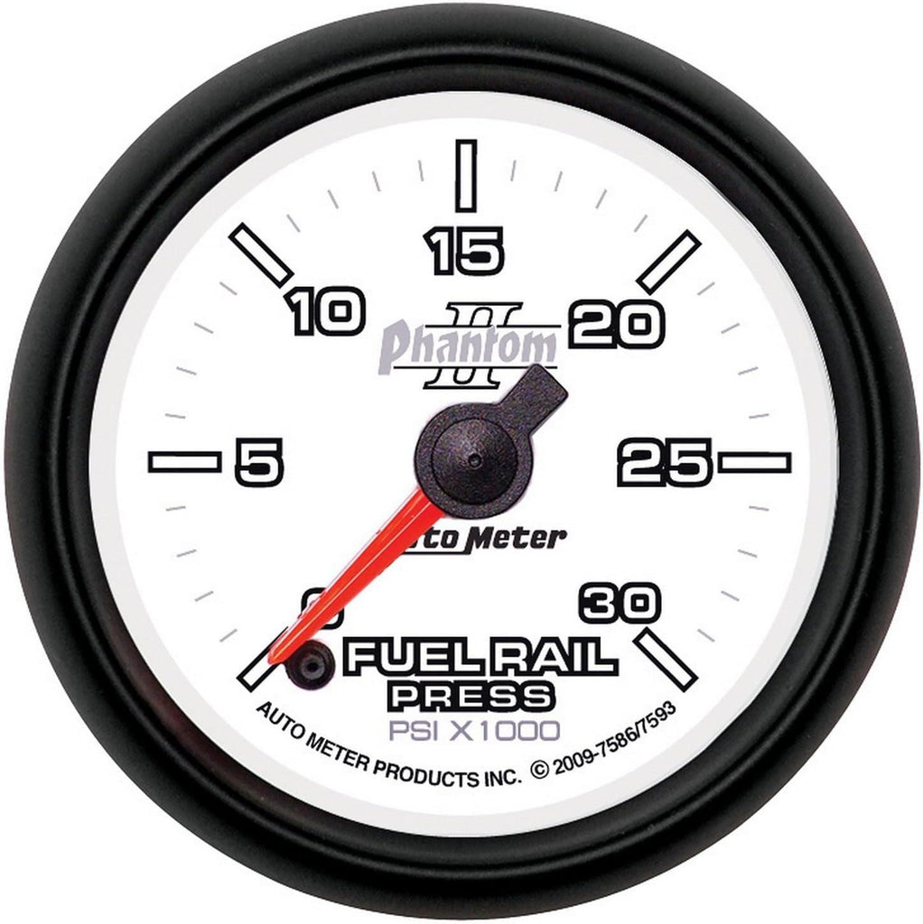 7593 Phantom II 2-1/16" 0-30000 PSI Full Sweep Electric Diesel Fuel Rail Pressure Gauge for 2007.5 and Newer Dodge Cummins 6.7L GM Duramax LBZ and LMM