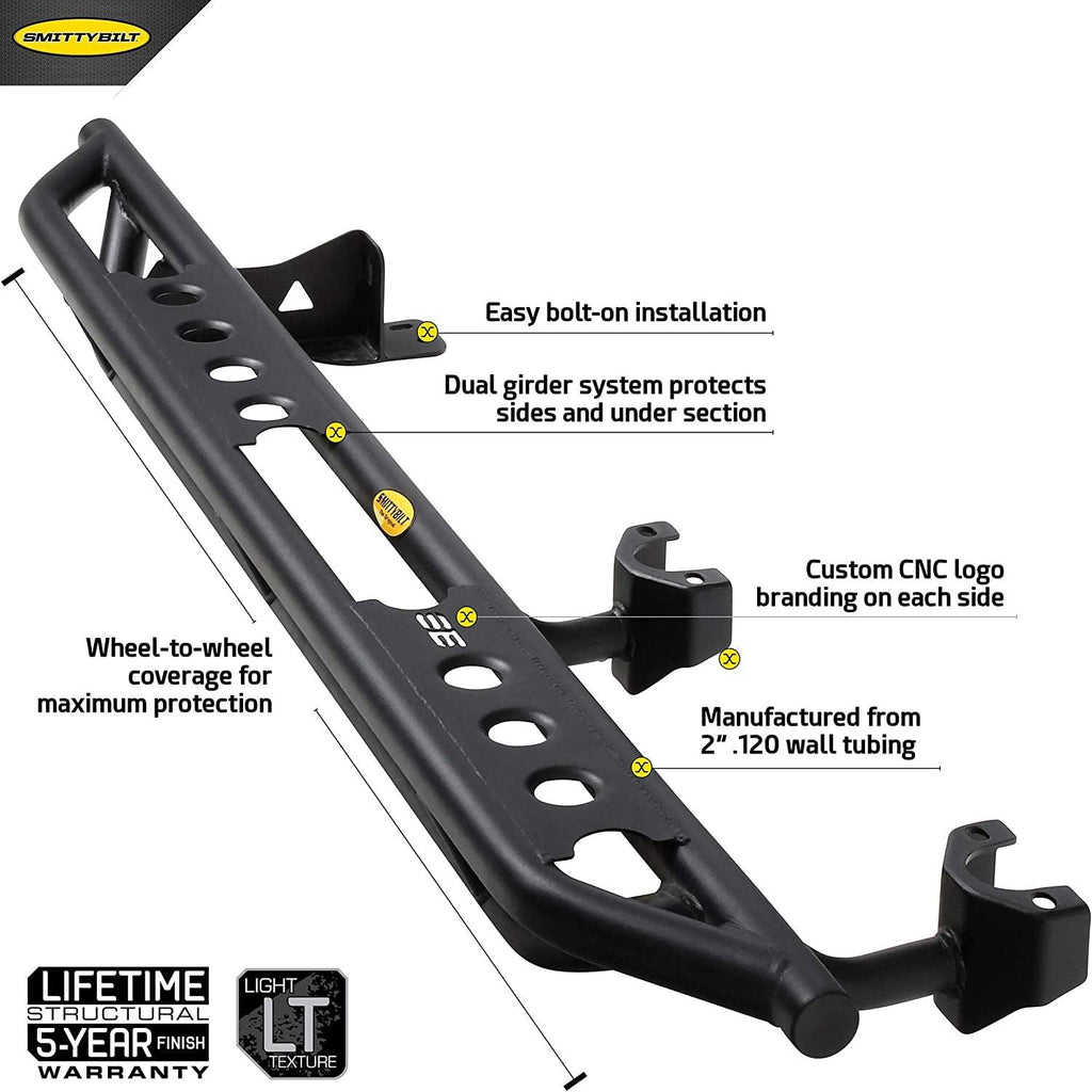 77634 SRC Side Armor with Steps for 2018 Jeep Wrangler JL 4 Door