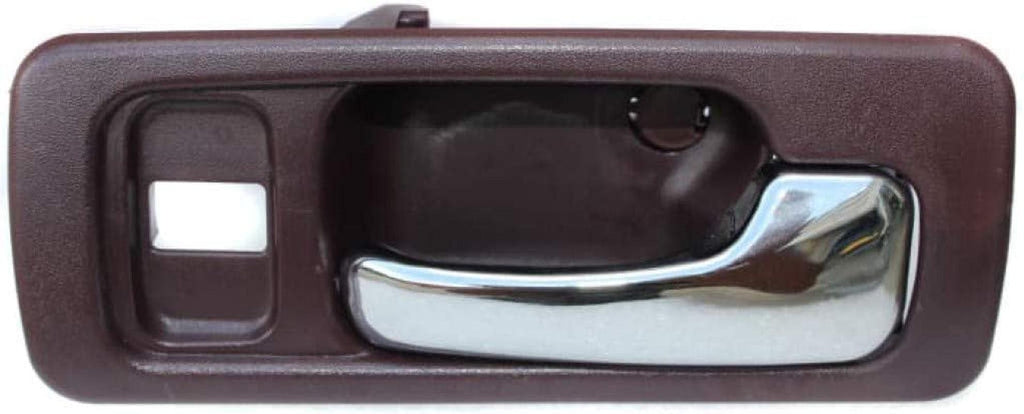 for Honda Accord Interior Door Handle Front, Passenger Side Red Bezel with Chrome Lever (1990-1993) | with Door Lock Hole | Trim:All Submodels | HO1353111 | 72125SM4003ZD