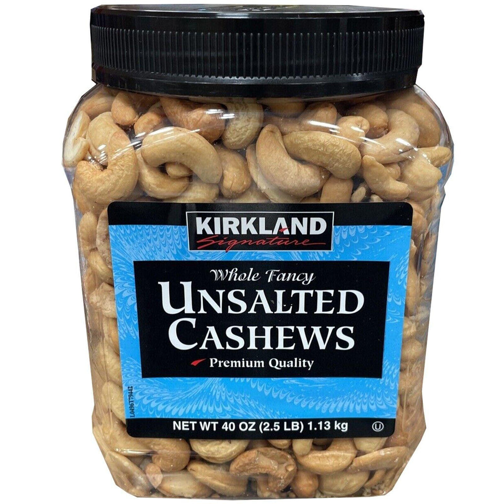 Kirkland Unsalted Whole Fancy Cashews 2.5 Lbs Jar